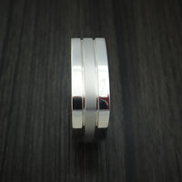 Cobalt Chrome Square Ring with Koa Wood Sleeve Custom Made Band