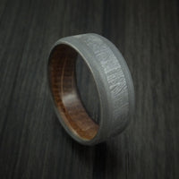 Titanium and Gibeon Meteorite Band with Hardwood Sleeve Custom Made Band