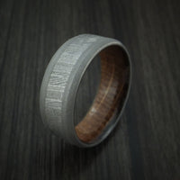 Titanium and Gibeon Meteorite Band with Hardwood Sleeve Custom Made Band