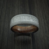 Titanium and Gibeon Meteorite Band with Hardwood Sleeve Custom Made Band