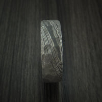 Damascus Steel Rock Hammer Ring with Jade Wood Sleeve Custom Made