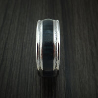 Wood Ring and DAMASCUS Ring inlaid with BLUEBERRY HARD WOOD Custom Made to Any Size and Optional Wood Types