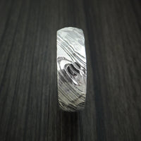 Kuro Damascus Steel Rock Hammer Ring with Jade Wood Sleeve Custom Made