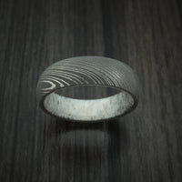 Damascus Steel Band with Deer Antler Sleeve Custom Made
