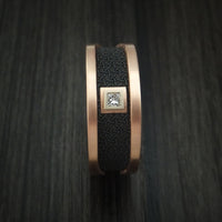 14K Rose and Yellow Gold with Carbon Fiber and Diamond Custom Made Band