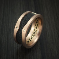 14K Rose and Yellow Gold with Carbon Fiber and Diamond Custom Made Band