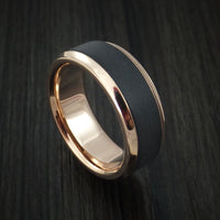 14K Rose Gold with Carbon Fiber Custom Made Band
