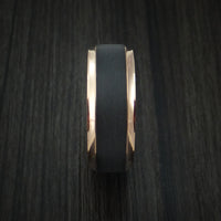 14K Rose Gold with Carbon Fiber Custom Made Band