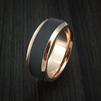 14K Rose Gold with Carbon Fiber Custom Made Band