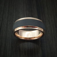 14K Rose Gold with Carbon Fiber Custom Made Band