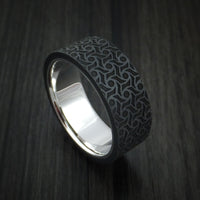 14K White Gold with Carbon Fiber Custom Made Band