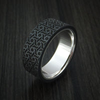 14K White Gold with Carbon Fiber Custom Made Band