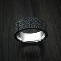 14K White Gold with Carbon Fiber Custom Made Band