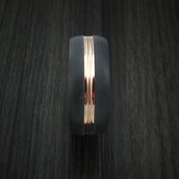 14K Rose Gold with Carbon Fiber Custom Made Band