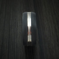 14K White Gold with Carbon Fiber Custom Made Band