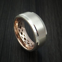 14K White Gold and Rose Gold Band Custom Made Ring