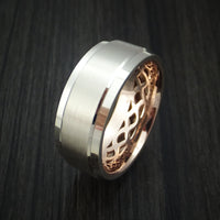 14K White Gold and Rose Gold Band Custom Made Ring