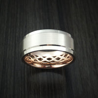 14K White Gold and Rose Gold Band Custom Made Ring