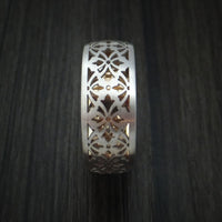 14K White Gold and Yellow Gold Band Custom Made Ring