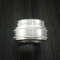 14K White Gold Band with Hidden Message and Diamond Sleeve Custom Made
