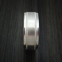 14K White Gold Band with Hidden Message and Diamond Sleeve Custom Made