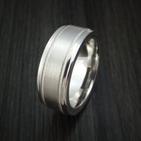 14K White Gold Band with Hidden Message and Diamond Sleeve Custom Made