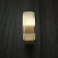14K Yellow Gold Classic Style Wedding Band with Wood Sleeve Custom Made