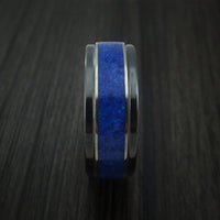 Black Zirconium and Lapis Lazuli Ring Custom Made Band