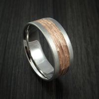 Cobalt Chrome and Rose Gold Textured Band Custom Made Ring