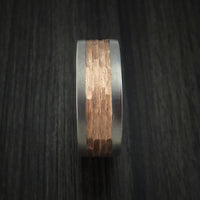 Cobalt Chrome and Rose Gold Textured Band Custom Made Ring