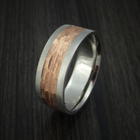 Cobalt Chrome and Rose Gold Textured Band Custom Made Ring