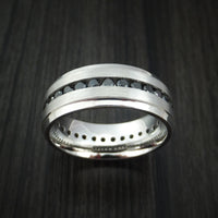 Platinum and Black Diamonds Eternity Ring Custom Made Band