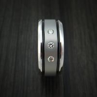 Cobalt Chrome Ring with Diamonds Custom Made Band