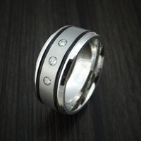 Cobalt Chrome Ring with Diamonds Custom Made Band