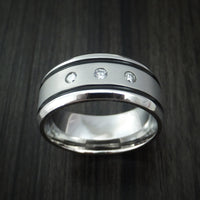 Cobalt Chrome Ring with Diamonds Custom Made Band