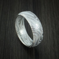 Marbled Kuro Damascus Steel and Cerakote Ring Custom Made Band