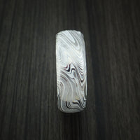 Marbled Kuro Damascus Steel and Cerakote Ring Custom Made Band