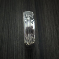 Marbled Kuro Damascus Steel Ring Custom Made Wedding Band