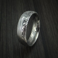 Marbled Kuro Damascus Steel Ring Custom Made Wedding Band