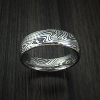 Marbled Kuro Damascus Steel Ring Custom Made Wedding Band
