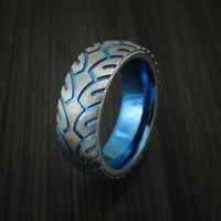 Titanium Bicycle Tire Tread Anodized Spinner Ring Custom Made Band