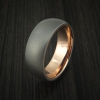 Titanium and 14K Rose Gold Sleeve Ring Custom Made Band