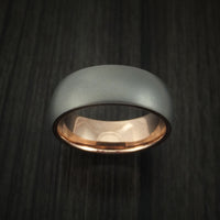 Titanium and 14K Rose Gold Sleeve Ring Custom Made Band