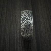 Marbled Kuro Damascus Steel Ring Custom Made Wedding Band