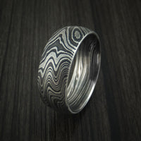 Marbled Kuro Damascus Steel Ring Custom Made Wedding Band