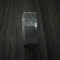 Black Titanium Ring with Crimson Red Cerakote Sleeve Custom Made Band