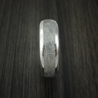 Titanium and Gibeon Meteorite Band with Blueberry Wood Sleeve Custom Made Band