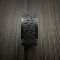 Black Titanium Celtic Band Trinity Symbolic Wedding Infinity Ring Custom Made