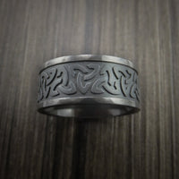Black Titanium Celtic Band Trinity Symbolic Wedding Infinity Ring Custom Made