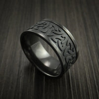 Black Titanium Celtic Band Trinity Symbolic Wedding Infinity Ring Custom Made